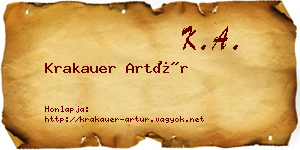 Krakauer Artúr névjegykártya